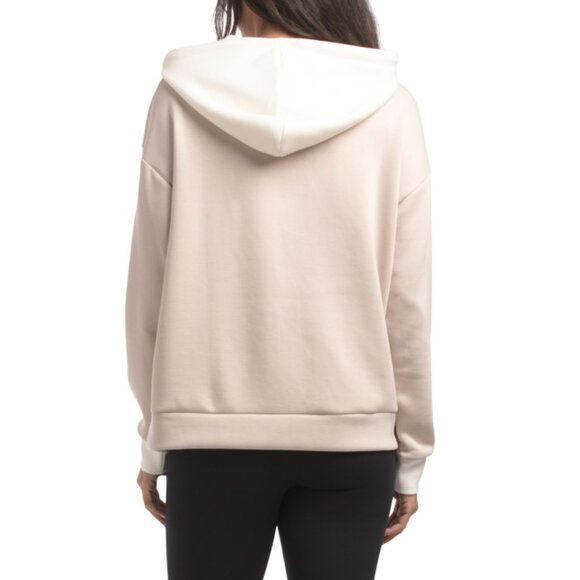 MATCH FIT White Hoodie Pull Over Sweatshirt With Contrasting Drawstring Detail - Picture 2 of 2